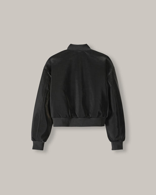 Chamarra Bomber Efecto Piel